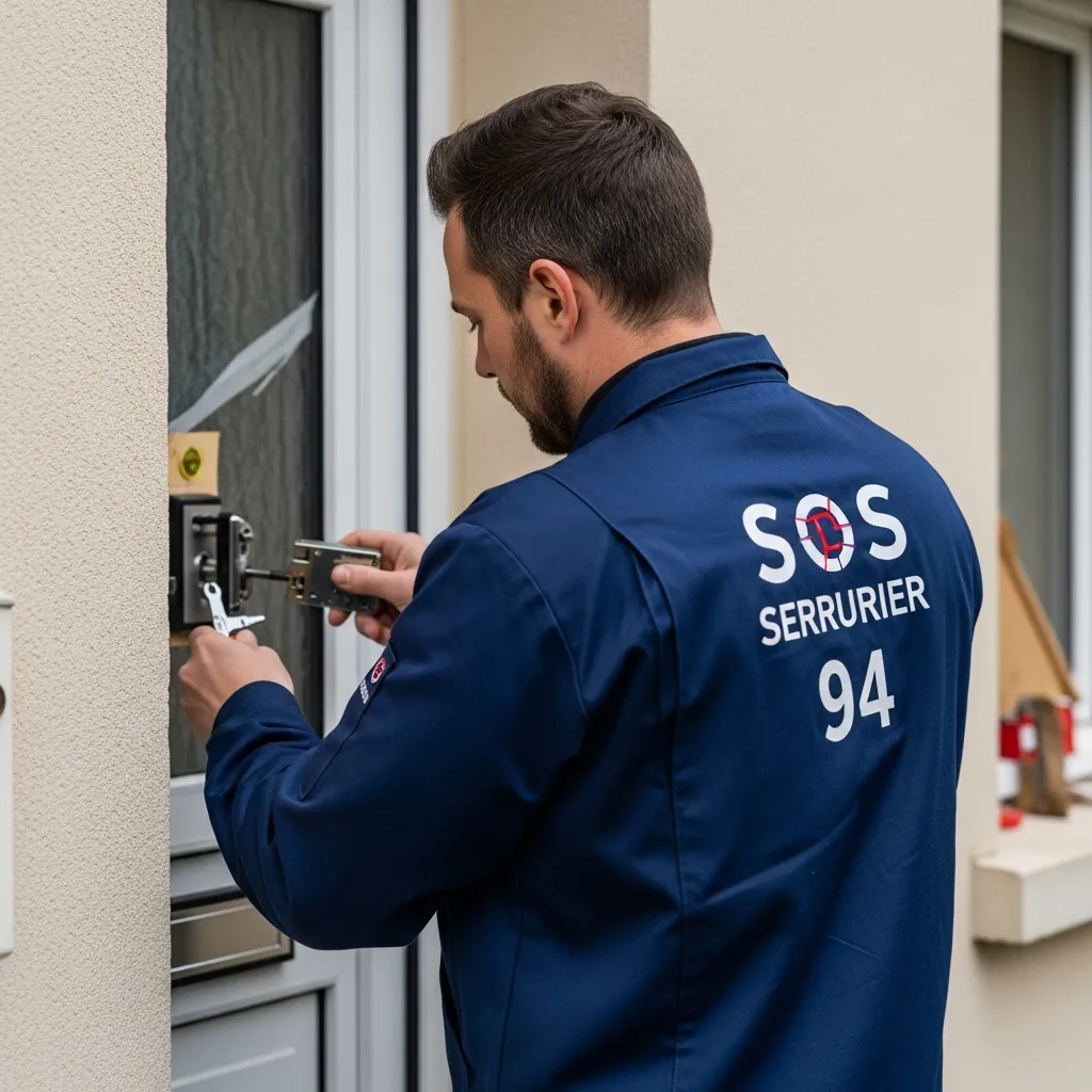 Serrurier professionnel changeant un cylindre de serrure